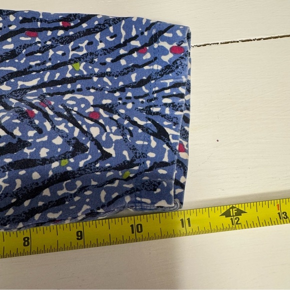 Hearts of Palm Blue and White Fitted Ribbed Blouse Women’s Size Petite Large - Picture 11 of 12